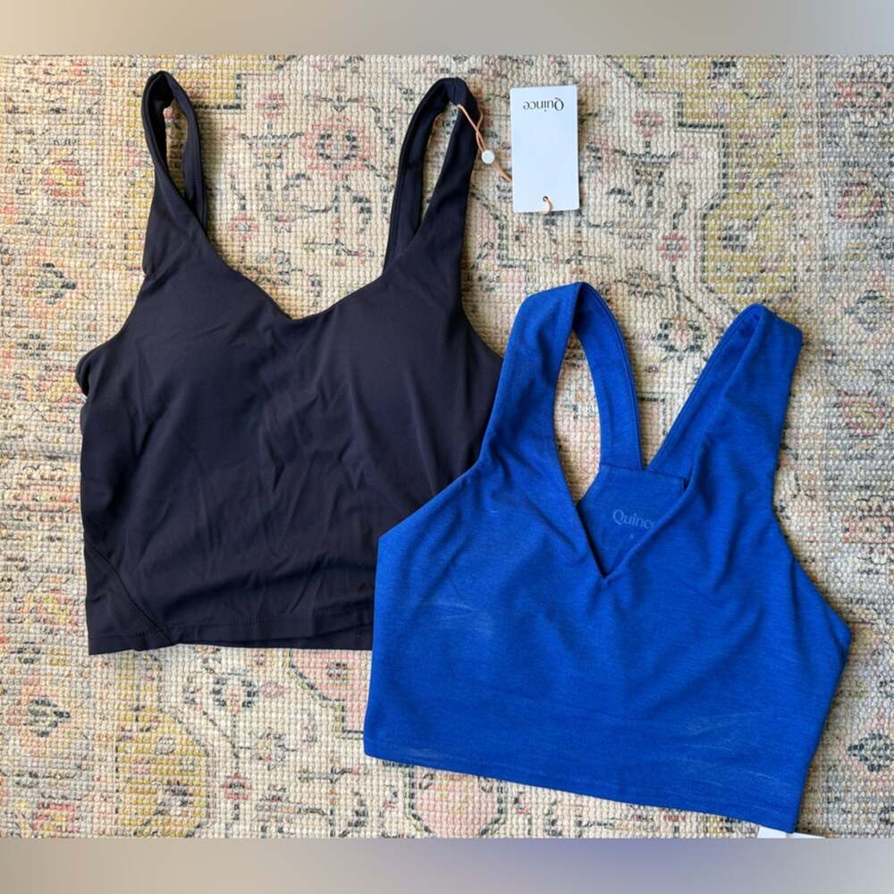 New Quince Lot Cropped Ultra Form Soft Tank Women’s size Small Stretch Navy Blue